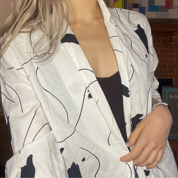 Vintage 80s Randy W/ Love Abstract Art Oversized Open Front Cotton Shirt… - Picture 2 of 16